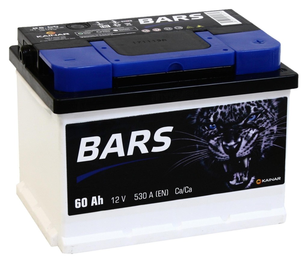 Аккумулятор легковой Bars Silver 60 а/ч 530А LB2 Обратная полярность