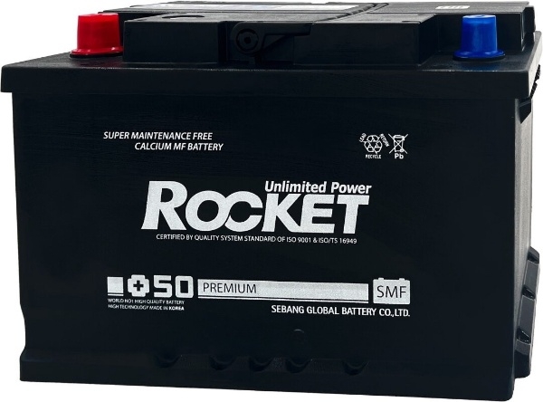 Батарея аккумуляторная ROCKET SMF75RL3 75А/ч 660А прямая полярн. стандартные (Европа) клеммы