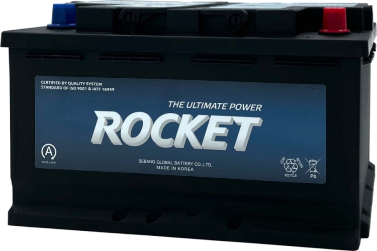 Батарея аккумуляторная ROCKET AGML4 80А/ч 800А обратная полярн. стандартные (Европа) клеммы