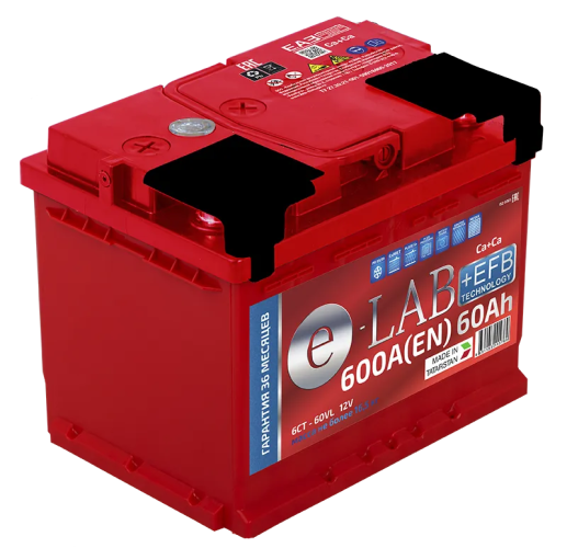 Аккумулятор E-LAB EFB 60Ач 600А, прямая полярность