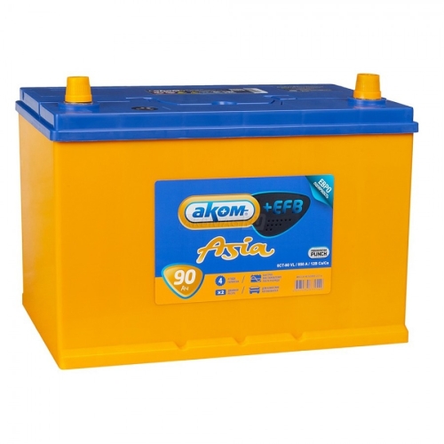 Аккумулятор автомобильный АКОМ ASIA EFB 90R 850 А прям. пол. 90 Ач (4607034731540)