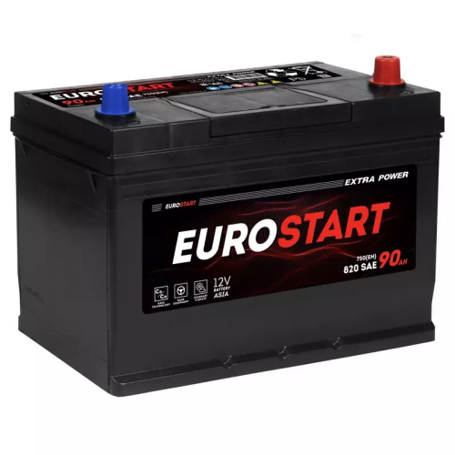 АККУМУЛЯТОР АВТОМОБИЛЬНЫЙ EUROSTART EXTRA POWER ASIA 90.0 AH R+ 700 A (НИЖНИЙ БОРТ) ОП (303X175X228) D31L