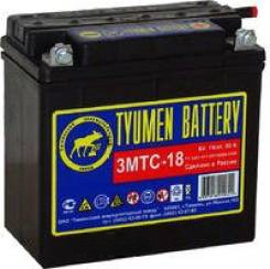 Батарея аккумуляторная TYUMEN BATTERY 3МТС18 18А/ч 100А прямая полярн. болтовые мото клеммы