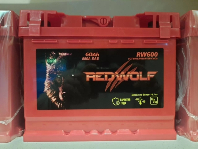 Аккумулятор, RED Wolf 060022K11RW, 60 Ah, 550 A, обратная полярность