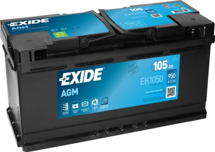 Аккумулятор легковой Exide AGM EK1050 105 а/ч 950А Обратная полярность