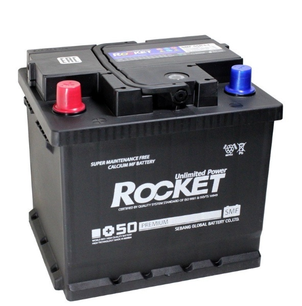 Батарея аккумуляторная ROCKET SMF55RL1 55А/ч 480А прямая полярн. стандартные (Европа) клеммы