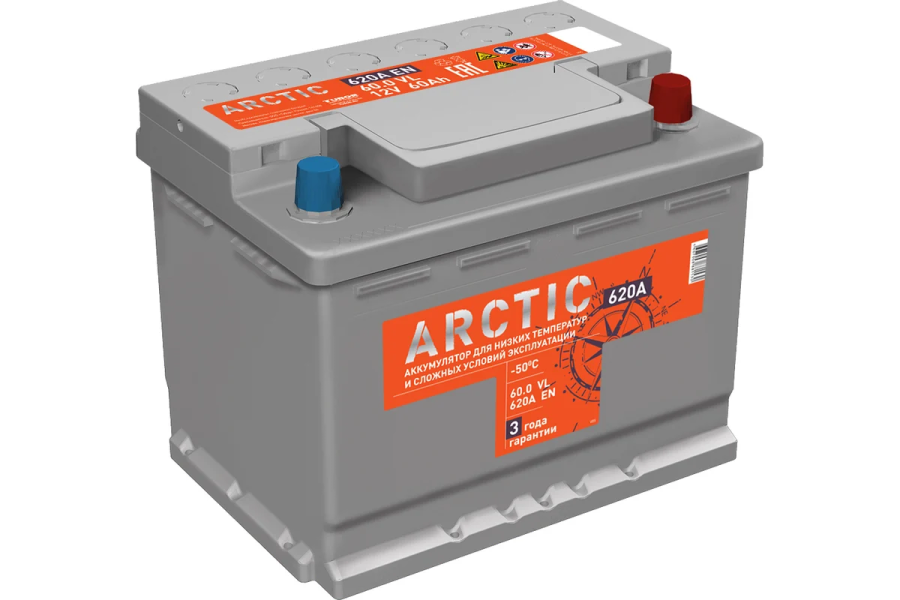 Батарея аккумуляторная TITAN 4607008881530 TITAN ARCTIC 60А/ч 620А 12V Обратная полярн. стандартные