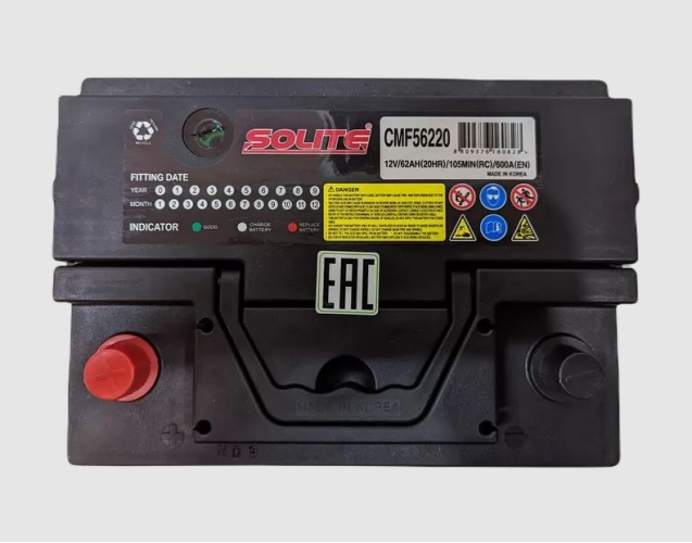 Батарея аккумуляторная Solite 56220 62А/ч 600А прямая полярн. стандартные (Европа) клеммы