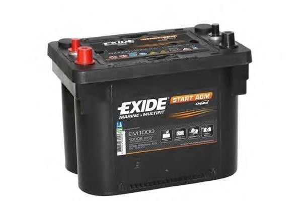 Батарея аккумуляторная EXIDE EM1000 50А/ч 800А прямая полярн. стандартные (Европа) клеммы