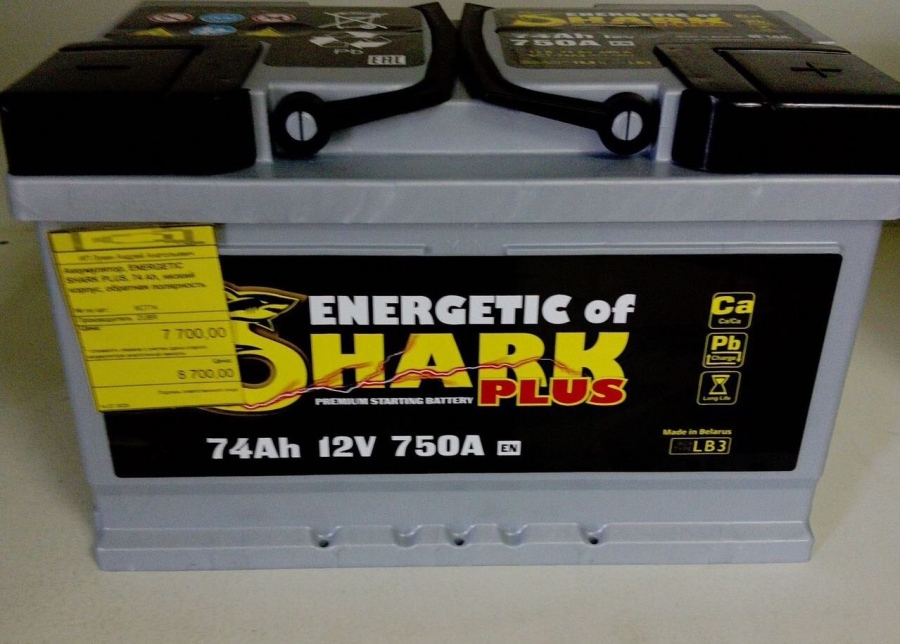 Аккумулятор новый 74ah 750A Shark Plus