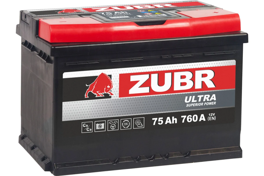 Аккумулятор ZUBR Ultra 75Ah R+ ZU750