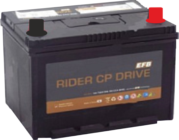 Аккумулятор RIDER EFB Азия ECS95 75 Ah о.п. старт.ток 750 А корпус D26 ECS95D26L