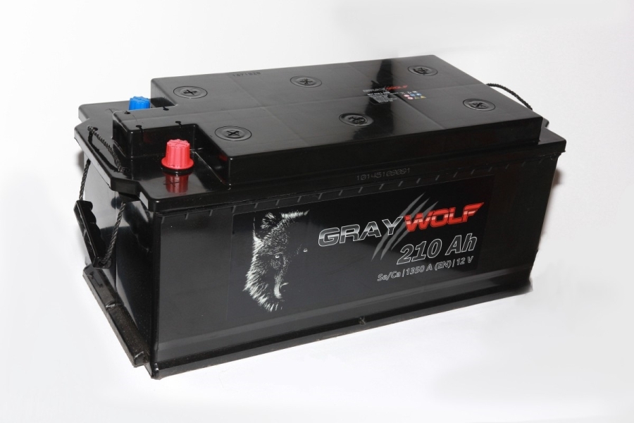 Батарея аккумуляторная GRAYWOLF GW2101 210А/ч 1350А прямая полярн. стандартные (Европа) клеммы