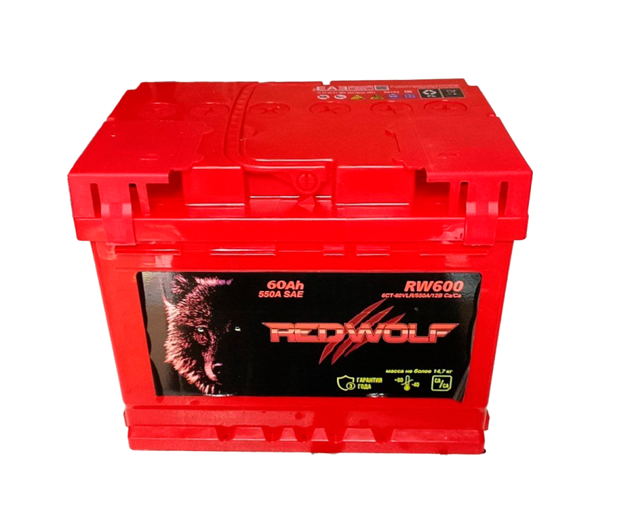 Аккумулятор, RED Wolf 060022K11RW, 60 Ah, 550 A, обратная полярность
