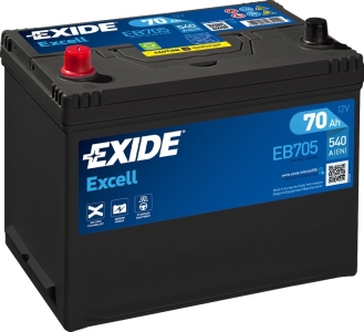 Аккумулятор легковой Exide Excell EB705 70 а/ч 540А Прямая полярность